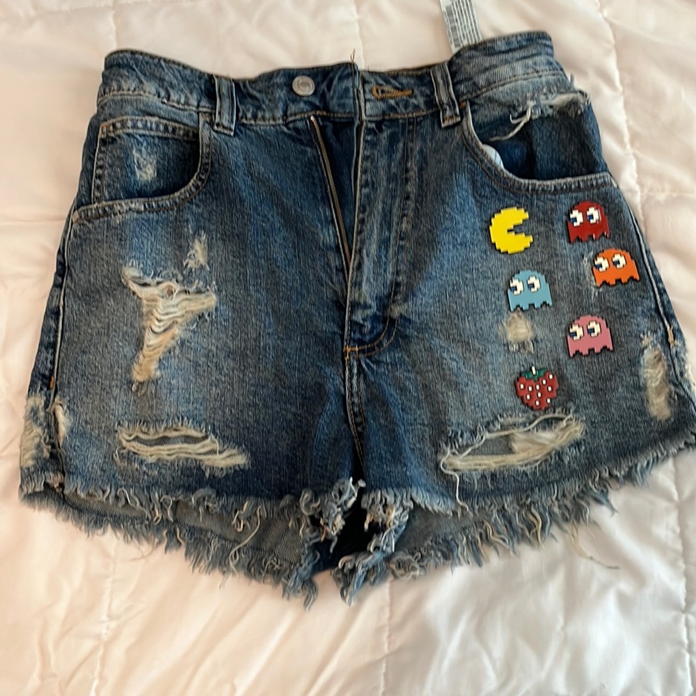 Zara Pac-Man jean shorts